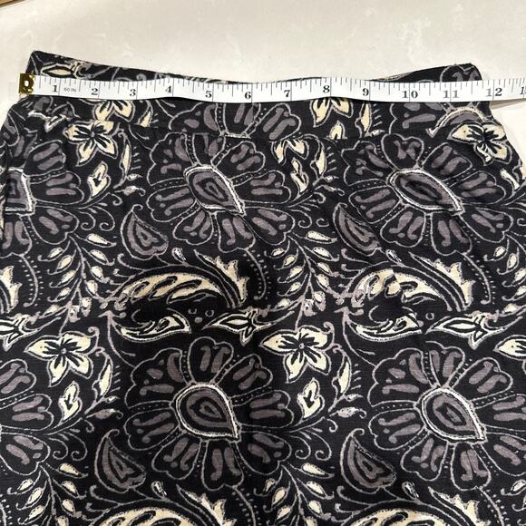Roxy Women’s Sz: M Elastic Waist Black Cream Floral Printed High-Low Skirt - Picture 6 of 6